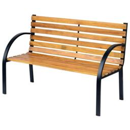 Rackhams Garden Bench, 122Lx60Wx80H cm-Steel/Wood - thumbnail 1