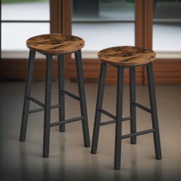 Rackhams Set of 2 Bar Stools 65CM Height - thumbnail 2