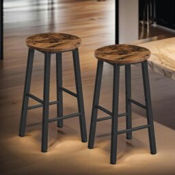 Rackhams Set of 2 Bar Stools 65CM Height - thumbnail 1