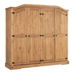 Rackhams Corona 4 Door Wardrobe - Mexican Pine