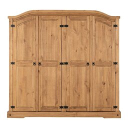 Rackhams Corona 4 Door Wardrobe - Mexican Pine - thumbnail 2