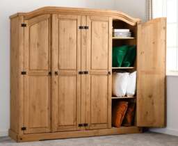 Rackhams Corona 4 Door Wardrobe - Mexican Pine - thumbnail 3
