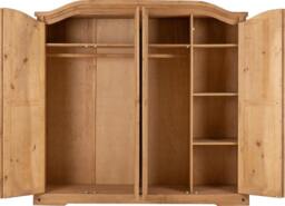 Rackhams Corona 4 Door Wardrobe - Mexican Pine - thumbnail 4