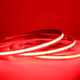 Rackhams 24V COB LED Strip Lights with 480 LEDs/M, 10W/M, 800lm/M, CRI 90-92, Red Colour - thumbnail 1