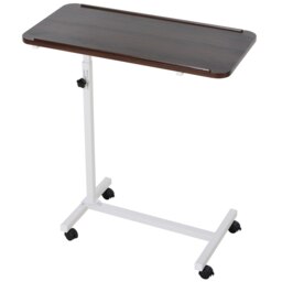 Rackhams C-Shaped Mobile Table Sofa Over Bed Side Nightstand w/ Casters - Black - thumbnail 3