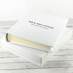 Rackhams Personalised White Leather Wedding Photo Album - Large - Sans Serif - thumbnail 3