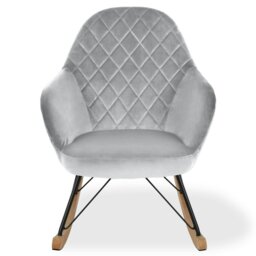 Rackhams Dahlia Rocking Chair with Grey Velvet