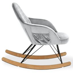 Rackhams Dahlia Rocking Chair with Grey Velvet - thumbnail 2