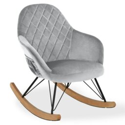 Rackhams Dahlia Rocking Chair with Grey Velvet - thumbnail 3