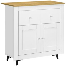 Rackhams Sideboard Storage Cabinet Freestanding Kitchen Cupboard with Drawers - White - thumbnail 2
