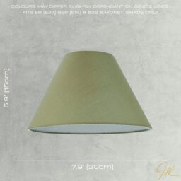 Rackhams Traditional 8 Inch Olive Green Cotton Fabric Coolie Lamp Shade - thumbnail 6