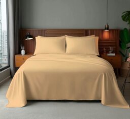 Rackhams Microfibre Soft Touch Flat Sheet Plain Dyed Bed Linen - Double - Sky - thumbnail 5