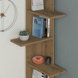 Rackhams Saso Modern Corner Bookcase Display Unit Medium 141(H)cm - White - thumbnail 5