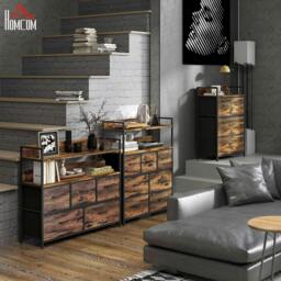 Rackhams Rustic Chest of Seven Fabric Drawers - Rustic Brown - thumbnail 5