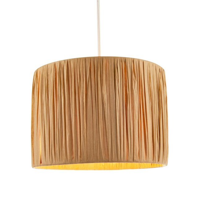 Rackhams Classic and Vintage Brown Folded and Tapered Paper Pendant Lamp Shade - image 1