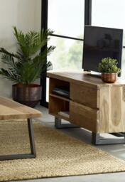 Rackhams Knott Live Edge Small TV Unit - 110 cm - 55 cm - Wood - thumbnail 3