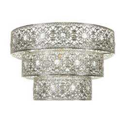 Rackhams Polished Silver Acrylic Gem Moroccan Style Triple Tier Pendant Lighting Shade - thumbnail 4