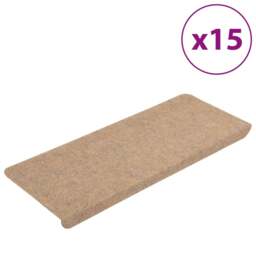 Rackhams Stair Mats Self-adhesive 15 pcs 65x24.5x3.5 cm Beige - thumbnail 2