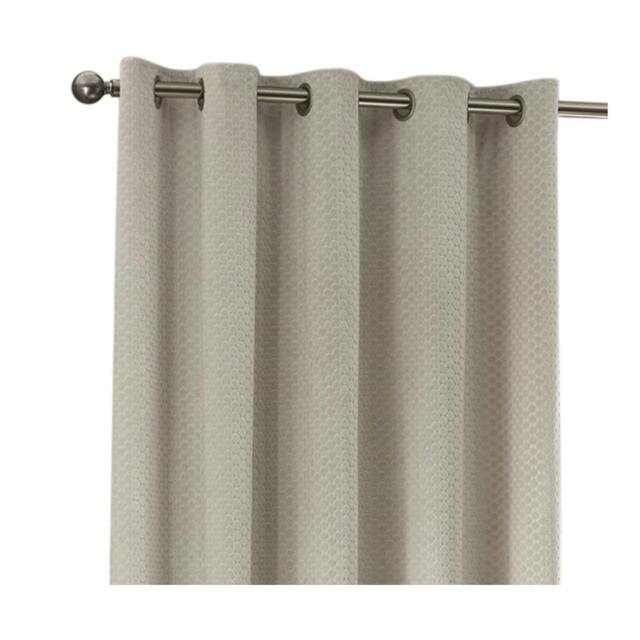 Rackhams Neptune Velvet Eyelet Curtains - Ivory - 117cm x 183cm - Ivory - 100% Polyester - image 1