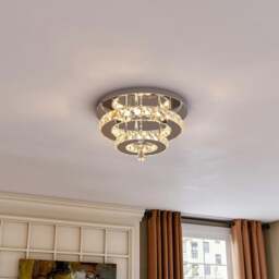 Rackhams 30cm W Stacked LED Ceiling Light with Crystal Rims Energy Saving - W 20 x L 20 x H 8 cm - Non-dimmable (White Glow) - thumbnail 5