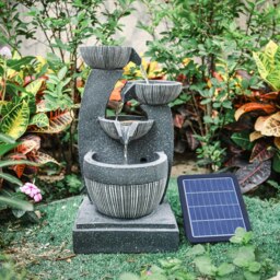 Rackhams Water Fountain Rockery Decoration Solar Powered for Outdoor Decoration