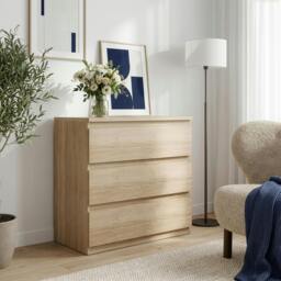 Rackhams Edmore 3 Drawer Chest in Sonoma Oak - Standard - Sonoma Oak - Manufactured Wood
