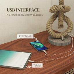 Rackhams Nautical LED Table Lamp with USB Charging Port, Bedside Desk Lamp for Bedroom, Living Room, Home Office - thumbnail 6