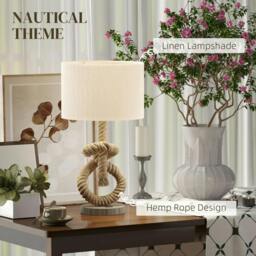 Rackhams Nautical LED Table Lamp with USB Charging Port, Bedside Desk Lamp for Bedroom, Living Room, Home Office - thumbnail 4