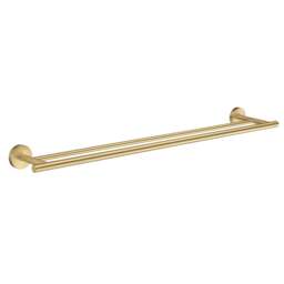 "Rackhams Brushed Brass Double Towel Rail 64.8cm/25.5"" Wall Mounted with Concealed Screws Bathroom Towel Holder"