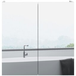Rackhams Wall Mounted Bathroom Storage Cupboard W/ Mirror and Shelf, White - thumbnail 2