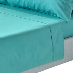 Rackhams Crisp & Cool 200 TC Egyptian Cotton Percale Flat Sheet - Teal - King