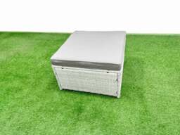 Rackhams 9 Seat Garden Furniture Set PE Rattan Garden Sofa Set with Rectangular Dining Table Big Stool 2 Side Tables Light Grey - thumbnail 6