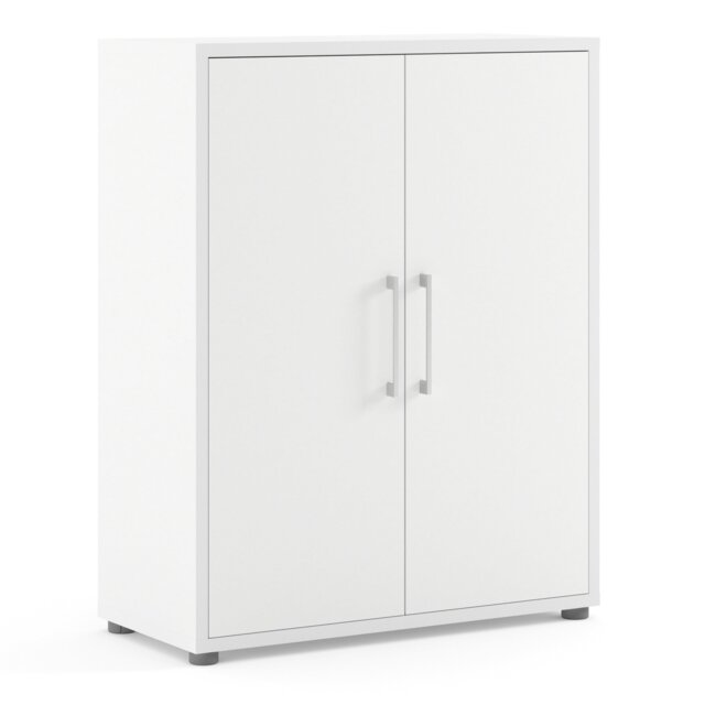 Rackhams Prima Bookcase 2 Shelves with 2 Doors in White - White - Wood - 1 - image 1