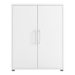Rackhams Prima Bookcase 2 Shelves with 2 Doors in White - White - Wood - 1 - thumbnail 2