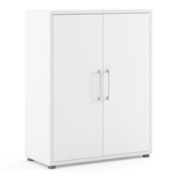 Rackhams Prima Bookcase 2 Shelves with 2 Doors in White - White - Wood - 1