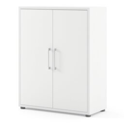 Rackhams Prima Bookcase 2 Shelves with 2 Doors in White - White - Wood - 1 - thumbnail 3