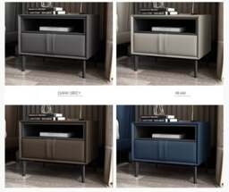 Rackhams Mogensen Bedside Table, Grey - Black - thumbnail 5
