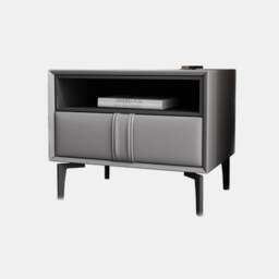 Rackhams Mogensen Bedside Table, Grey - Black - thumbnail 2