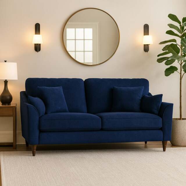 Rackhams Hepburn Fabric 2 Seater Sofa - Navy Blue - image 1