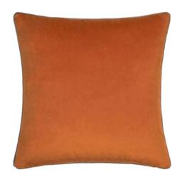 Rackhams Meridian Velvet Cushion Cover - Pumpkin/Mocha - 45cm x 45cm - Pumpkin/Mocha - 100% Polyester - thumbnail 1