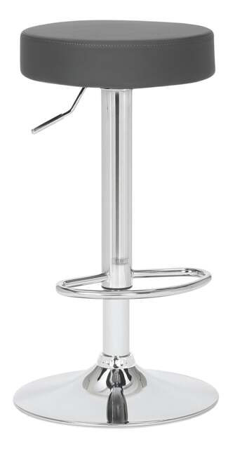 Rackhams Semplice Breakfast Bar Stool, Chrome Footrest, Height Adjustable Swivel Gas Lift, Home Bar & Kitchen Barstool, Charcoal Grey - image 1