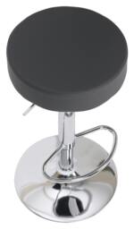 Rackhams Semplice Breakfast Bar Stool, Chrome Footrest, Height Adjustable Swivel Gas Lift, Home Bar & Kitchen Barstool, Charcoal Grey - thumbnail 2