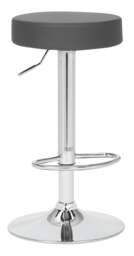 Rackhams Semplice Breakfast Bar Stool, Chrome Footrest, Height Adjustable Swivel Gas Lift, Home Bar & Kitchen Barstool, Charcoal Grey - thumbnail 1