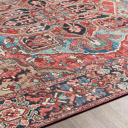 Rackhams Iris-Vintage Red Blue Beige Traditional Boho Rug - 80 x 230 cm - thumbnail 4