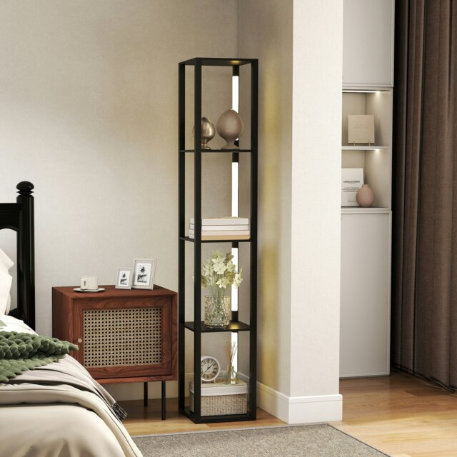 Rackhams Floor Lamp for Living Room, Standing Lamp with Foot Switch, Black - Black - image 1