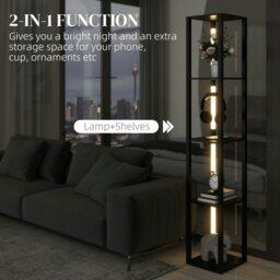 Rackhams Floor Lamp for Living Room, Standing Lamp with Foot Switch, Black - Black - thumbnail 3
