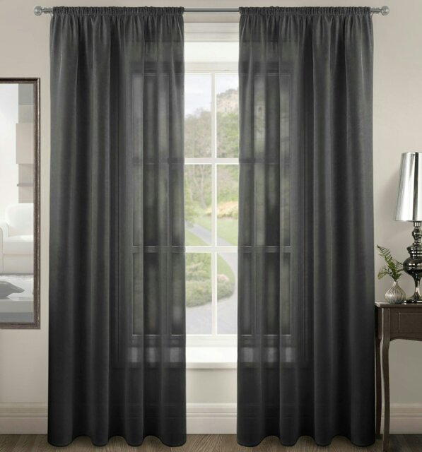 Rackhams Riva Slot Top Voile Panel - 150cm x 122cm - Black - image 1