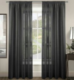 Rackhams Riva Slot Top Voile Panel - 150cm x 122cm - Black - thumbnail 1