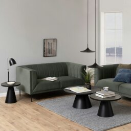 Rackhams Soli Low Round Ceramic Coffee Table in Black 85.7x40cm - 1 - Black - Black - thumbnail 2