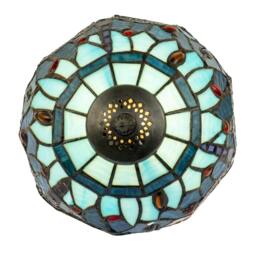 Rackhams Handmade Midnight and Sky Blue Stained Glass Dragonfly Tiffany Lamp - thumbnail 6